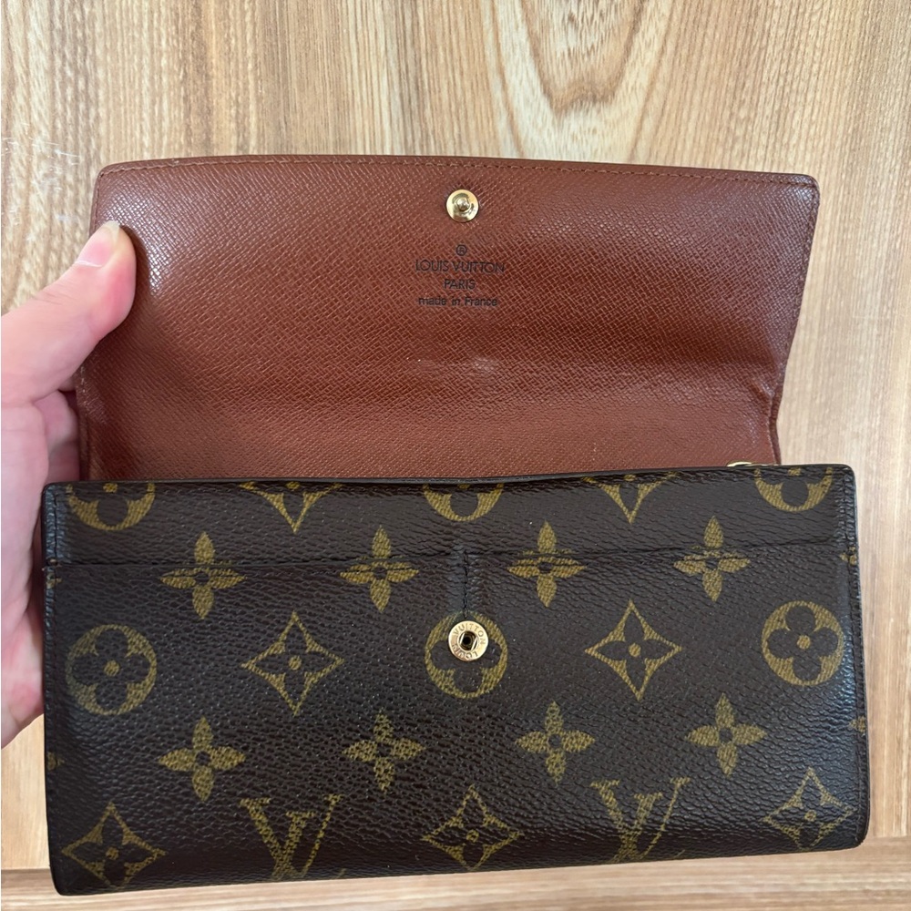 Louis Vuitton Black and Gold Monogram Wallet